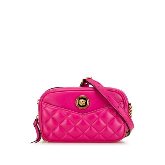 VERSACE Pink Leather Shoulder Bag - Picture 1 of 8